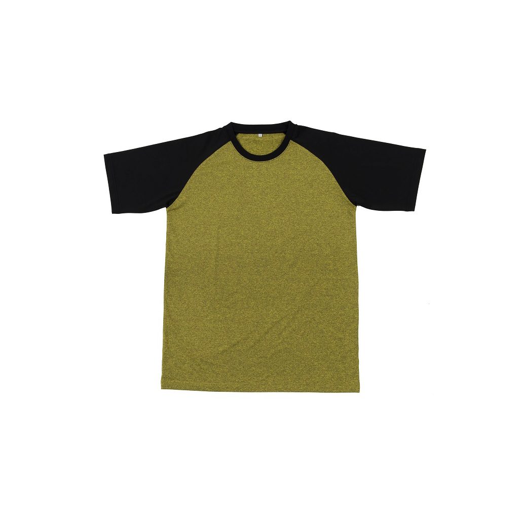 Short sleeve yellow tshirt with black sleeves